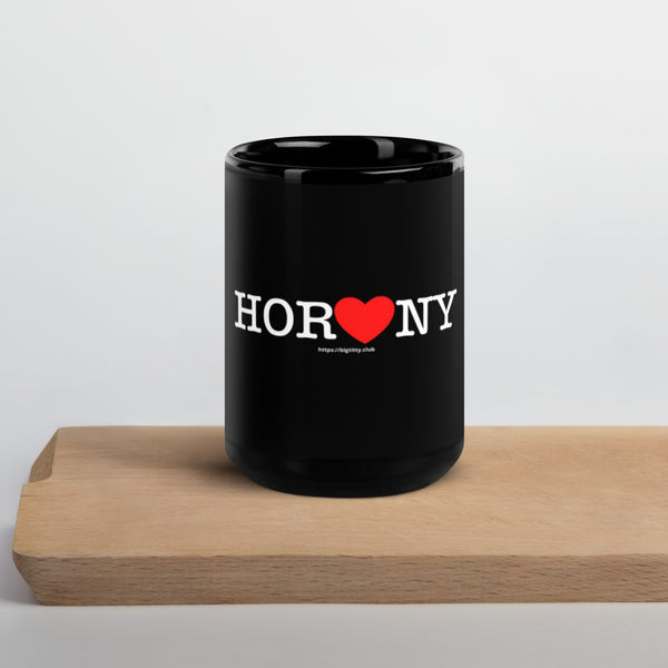 HOR <3 NY Black Glossy Mug